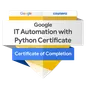 Insignia del certificado profesional de Google IT Automation with Python