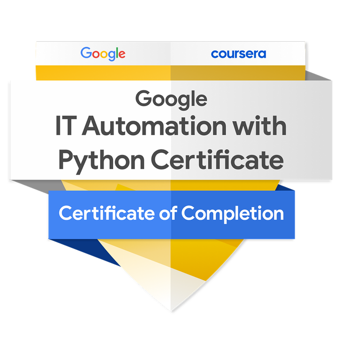 Google IT Automation with Python Professional Certificate badge